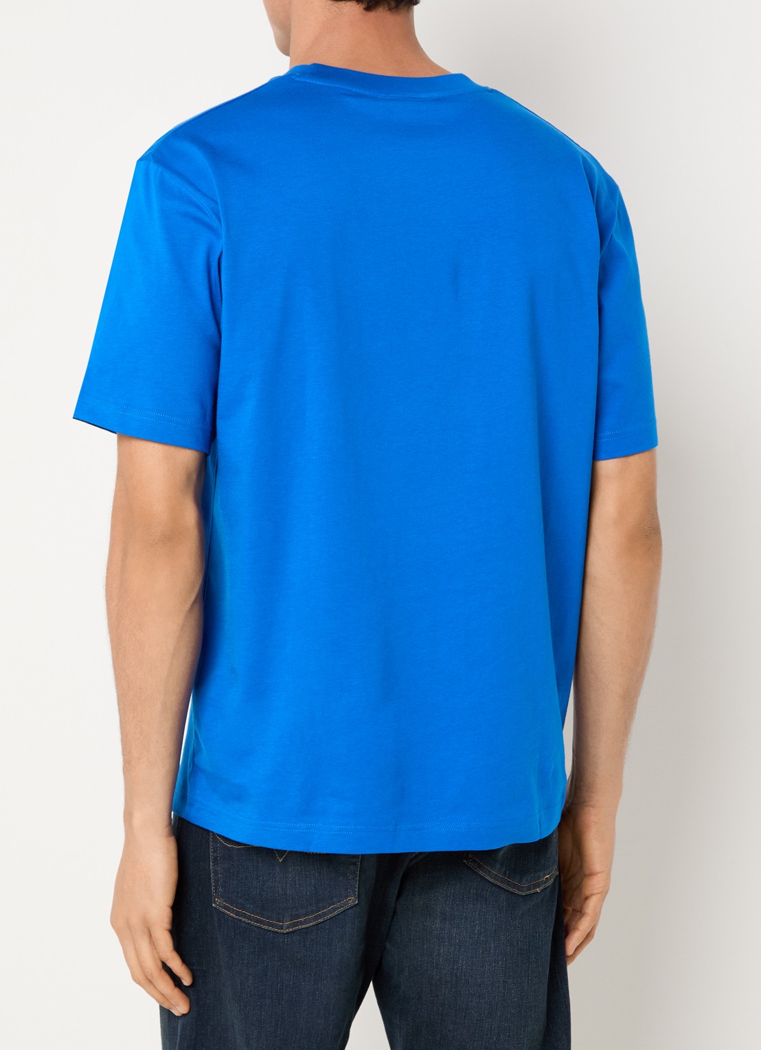 Lacoste T-shirt met logoborduring  - achterkant 4 kobaltblauw