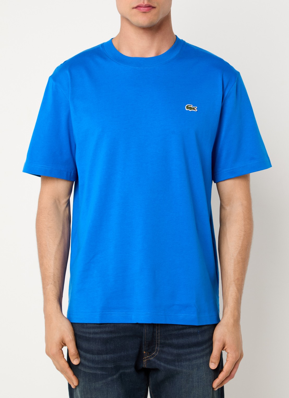 Lacoste T-shirt met logoborduring  - detail 3 kobaltblauw