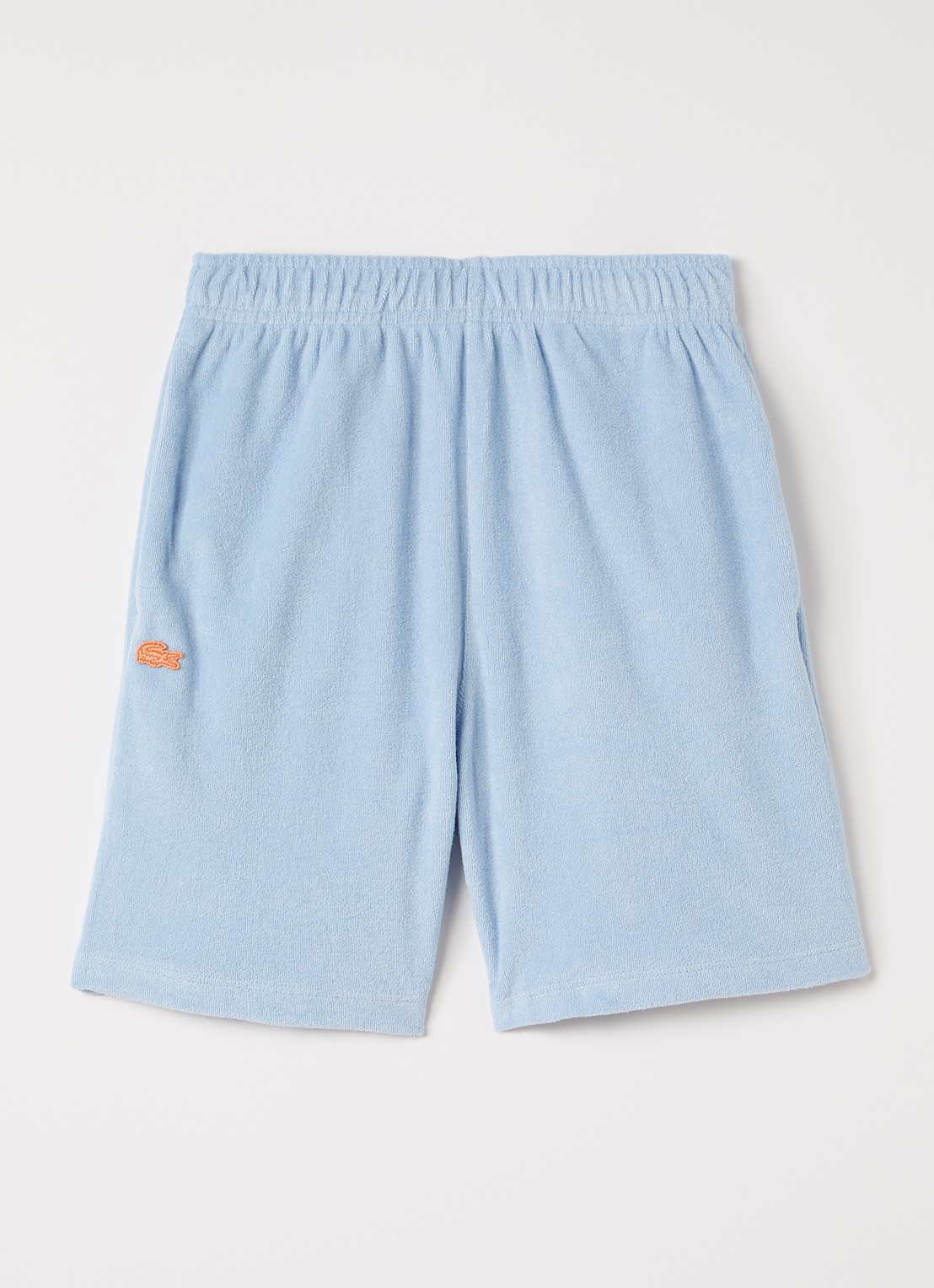 Lacoste Terry loose fit korte broek van badstof - voorkant lichtblauw