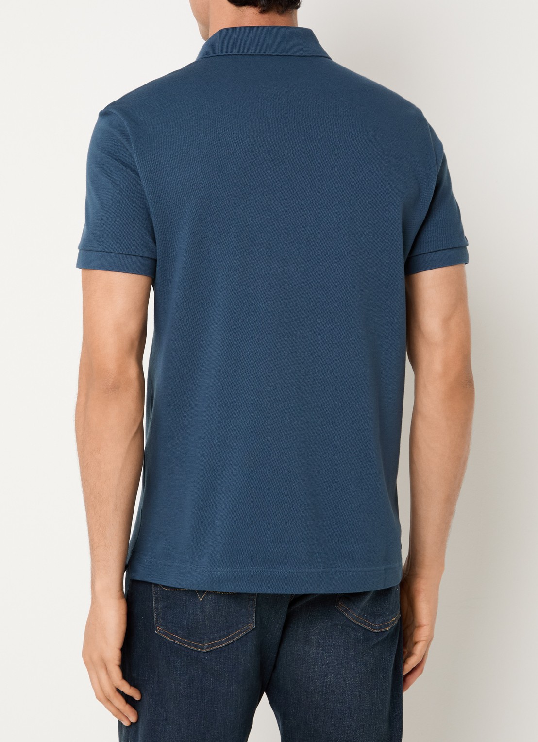 Lacoste Tone-On-Tone regular fit polo van piqué katoen - achterkant petrol