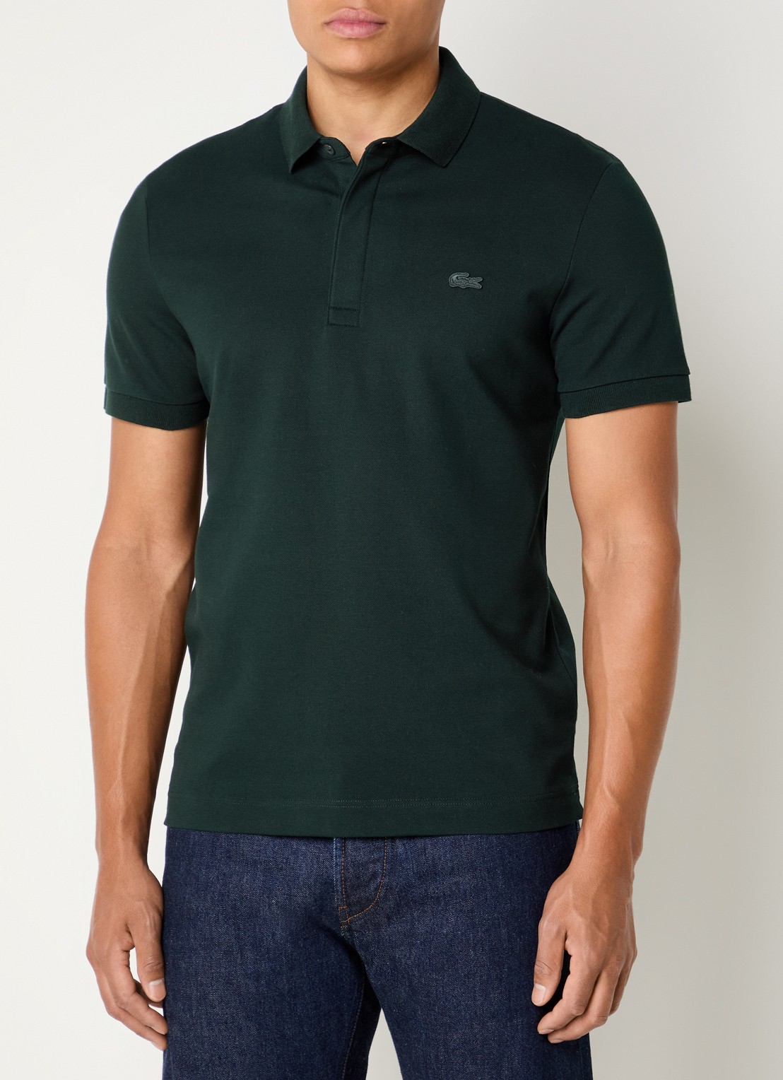 Lacoste Tone-On-Tone regular fit polo van piqué katoen - detail 3 groen