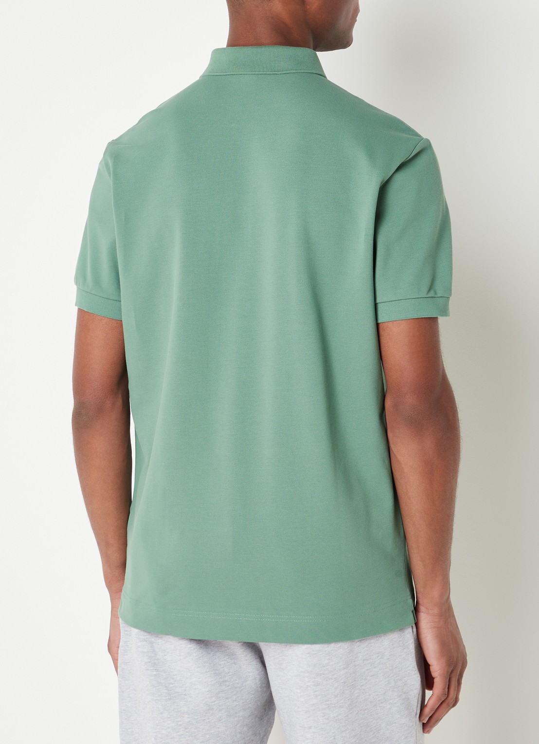 Lacoste Tone-On-Tone regular fit polo van piqué katoen - achterkant olijfgroen