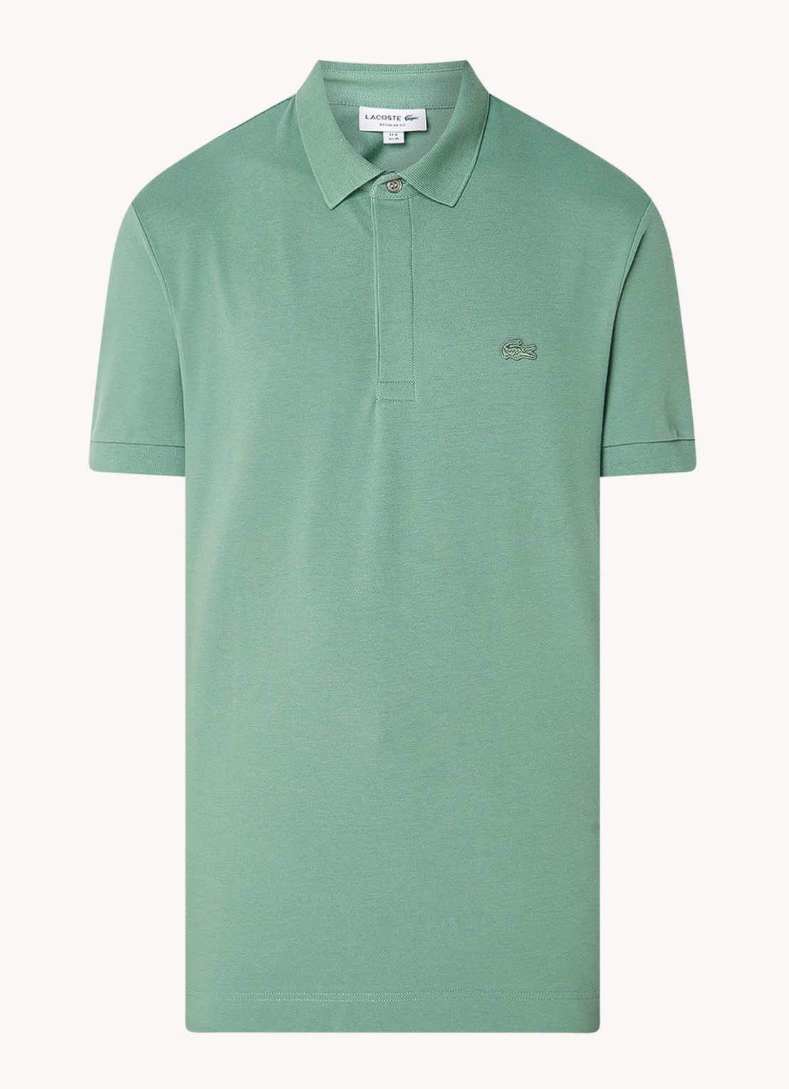 Lacoste Tone-On-Tone regular fit polo van piqué katoen - voorkant 3 olijfgroen