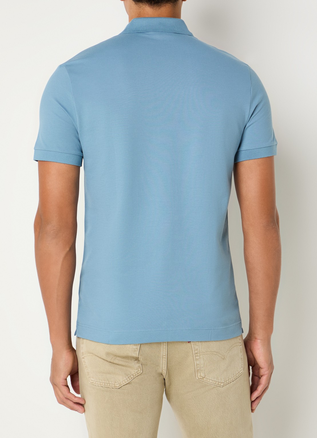 Lacoste Tone-On-Tone regular fit polo van piqué katoen - achterkant blauw
