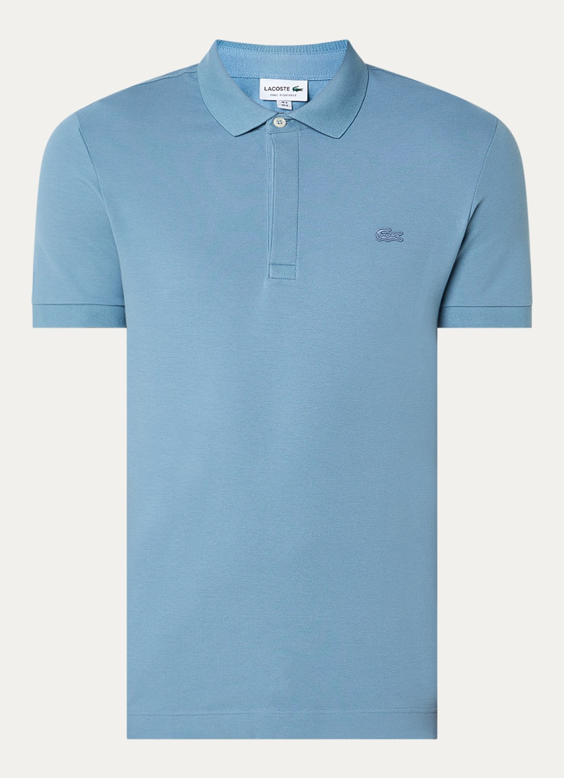 Lacoste Tone-On-Tone regular fit polo van piqué katoen - voorkant 3 blauw