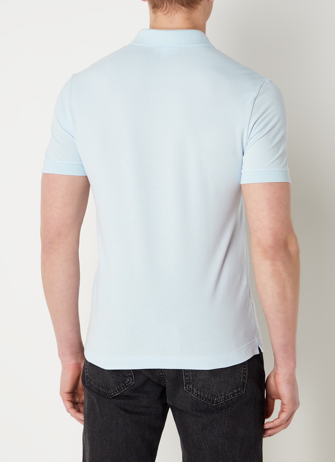 Lacoste Tone-On-Tone regular fit polo van piqué katoen - achterkant 4 lichtblauw