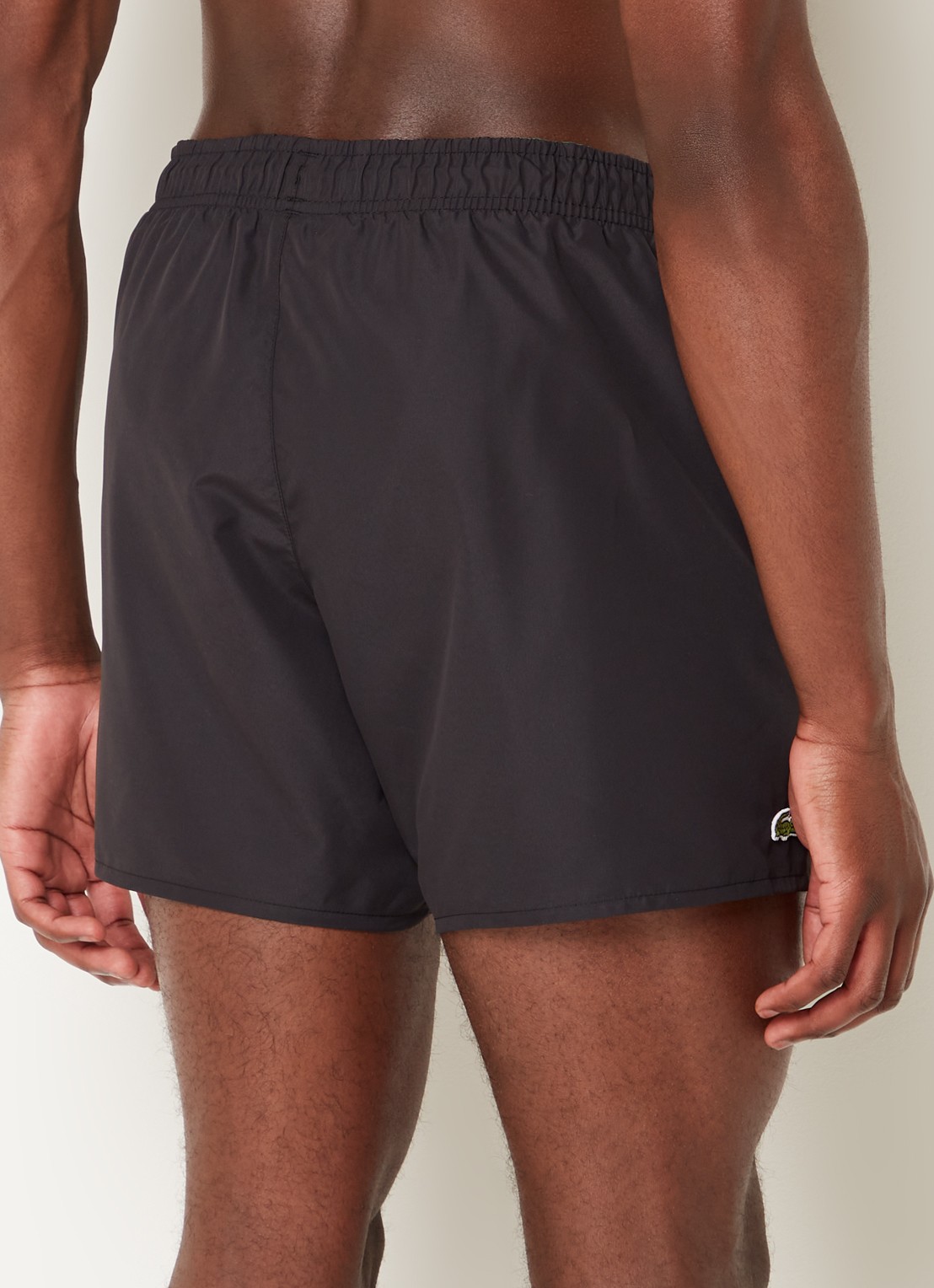 Lacoste Uni zwemshorts met logo en steekzakken - achterkant 4 zwart