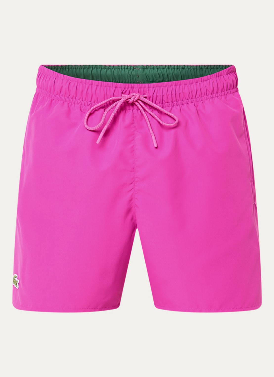 Lacoste Uni zwemshorts met logo en steekzakken - voorkant fuchsia