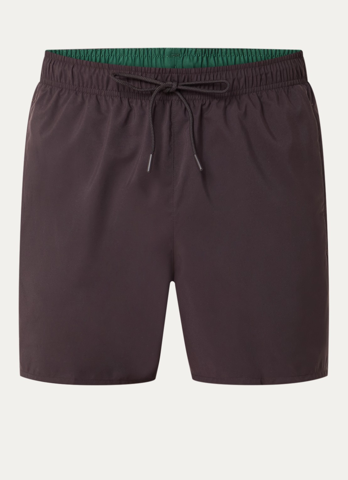 Lacoste Uni zwemshorts met logo en steekzakken - voorkant 2 donkerbruin