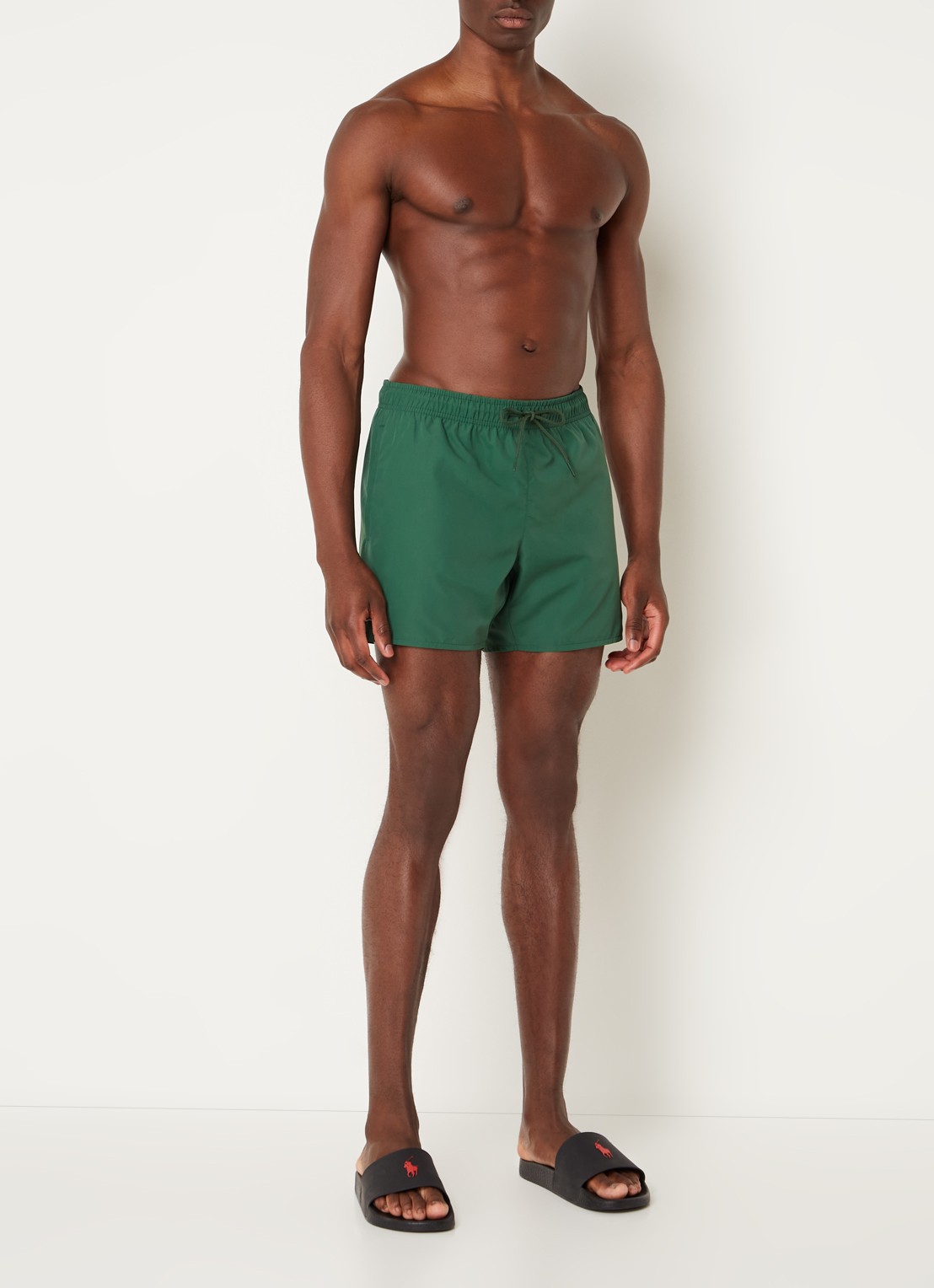 Lacoste Uni zwemshorts met logo en steekzakken - voorkant 4 groen