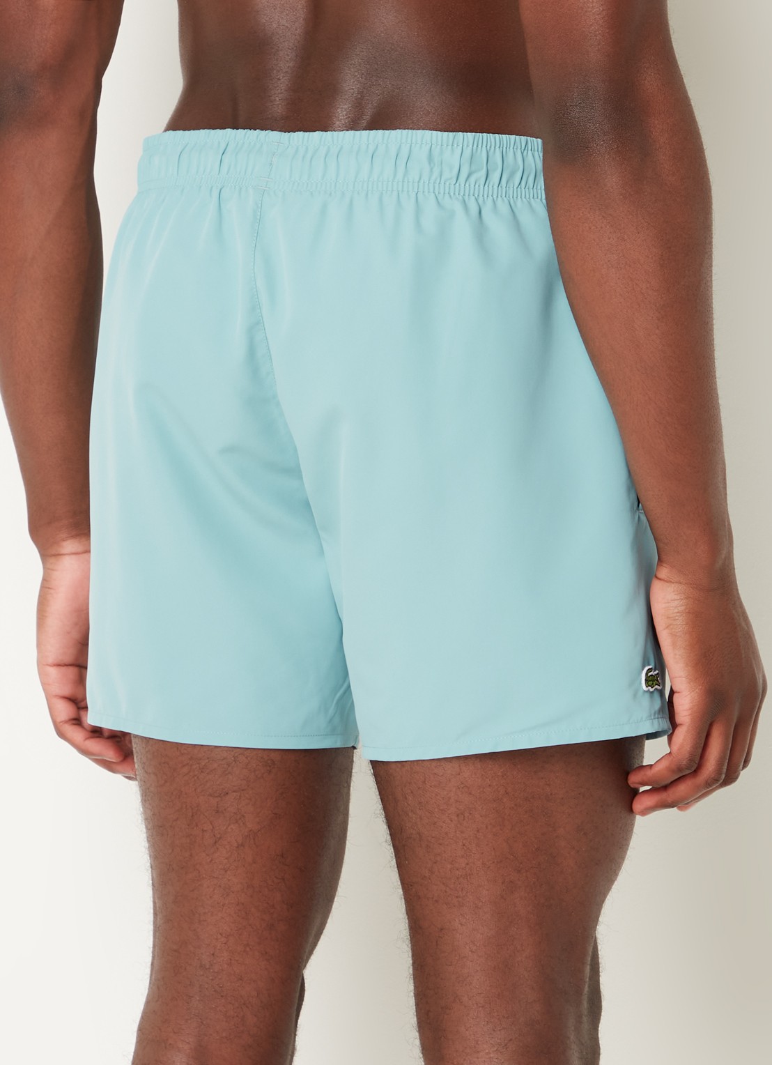 Lacoste Uni zwemshorts met logo en steekzakken - achterkant mint