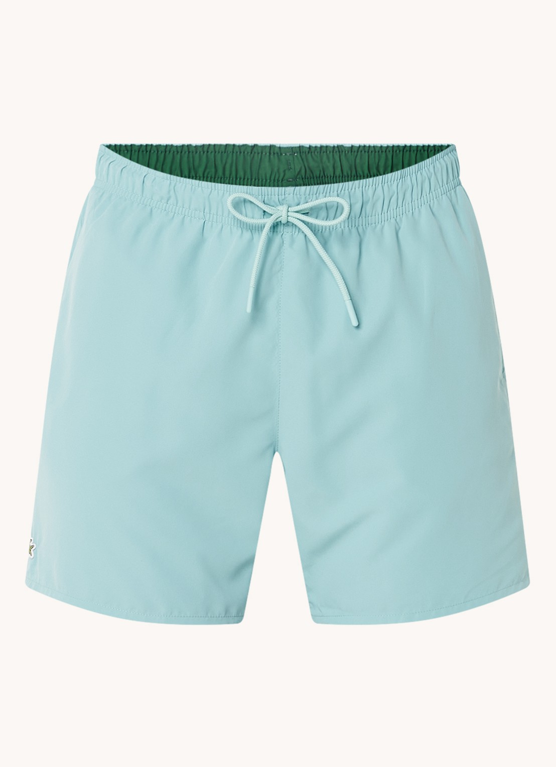 Lacoste Uni zwemshorts met logo en steekzakken - voorkant 3 mint