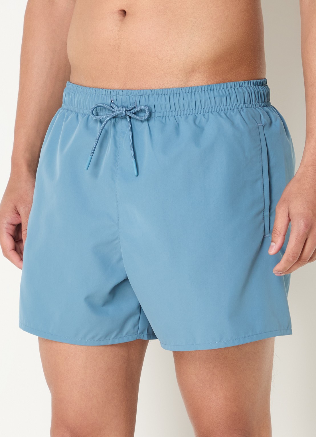 Lacoste Uni zwemshorts met logo en steekzakken - detail 4 blauwgrijs