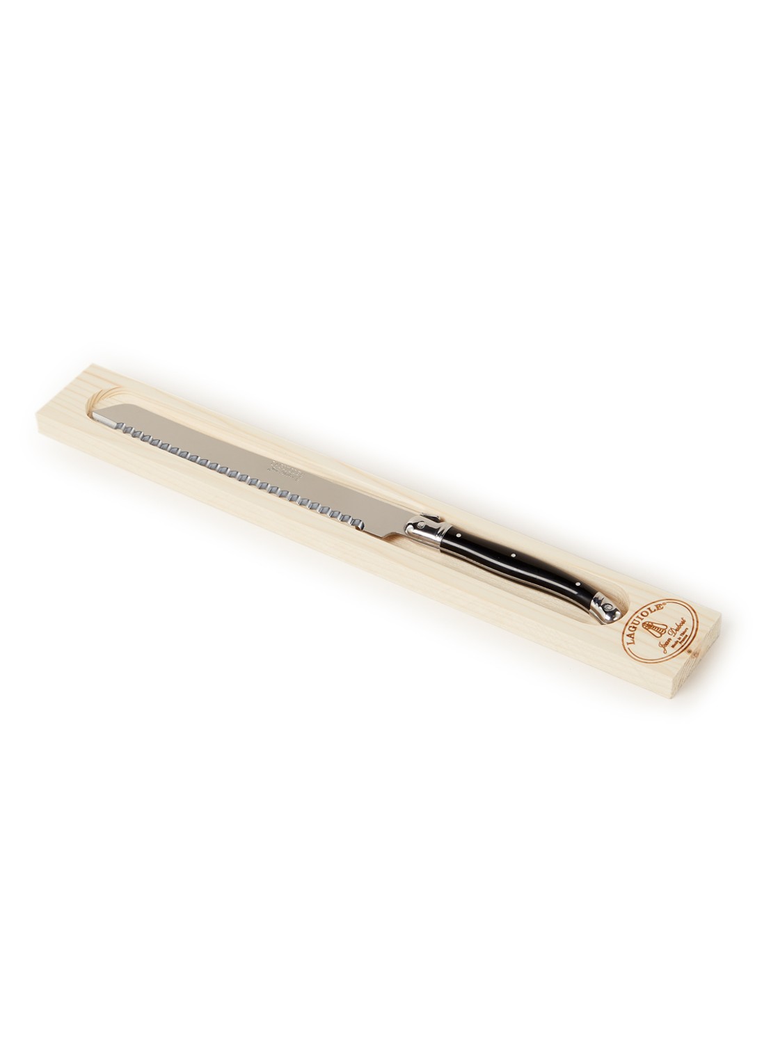Laguiole Jean Dubost Broodmes 30 cm - voorkant zwart