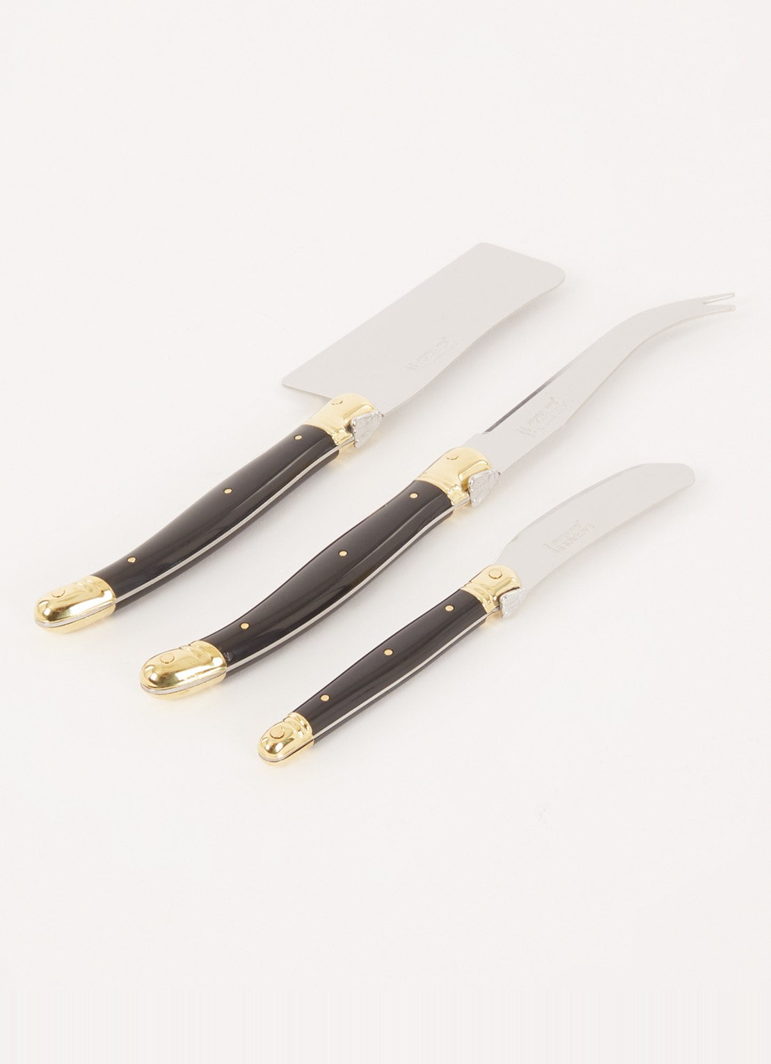 Laguiole Jean Dubost Kaasmes set 3-delig - voorkant 2 zwart