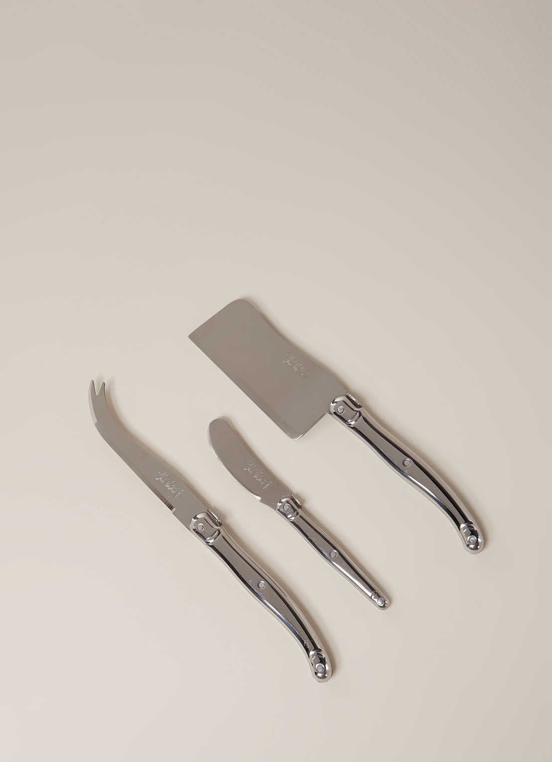 Laguiole Jean Dubost Kaasmes set van 3  - voorkant 2 zilver