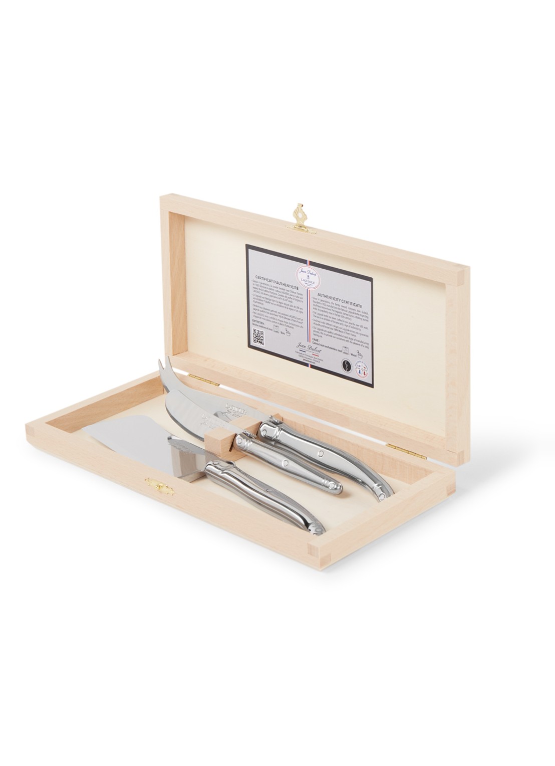 Laguiole Jean Dubost Kaasmes set van 3  - voorkant zilver