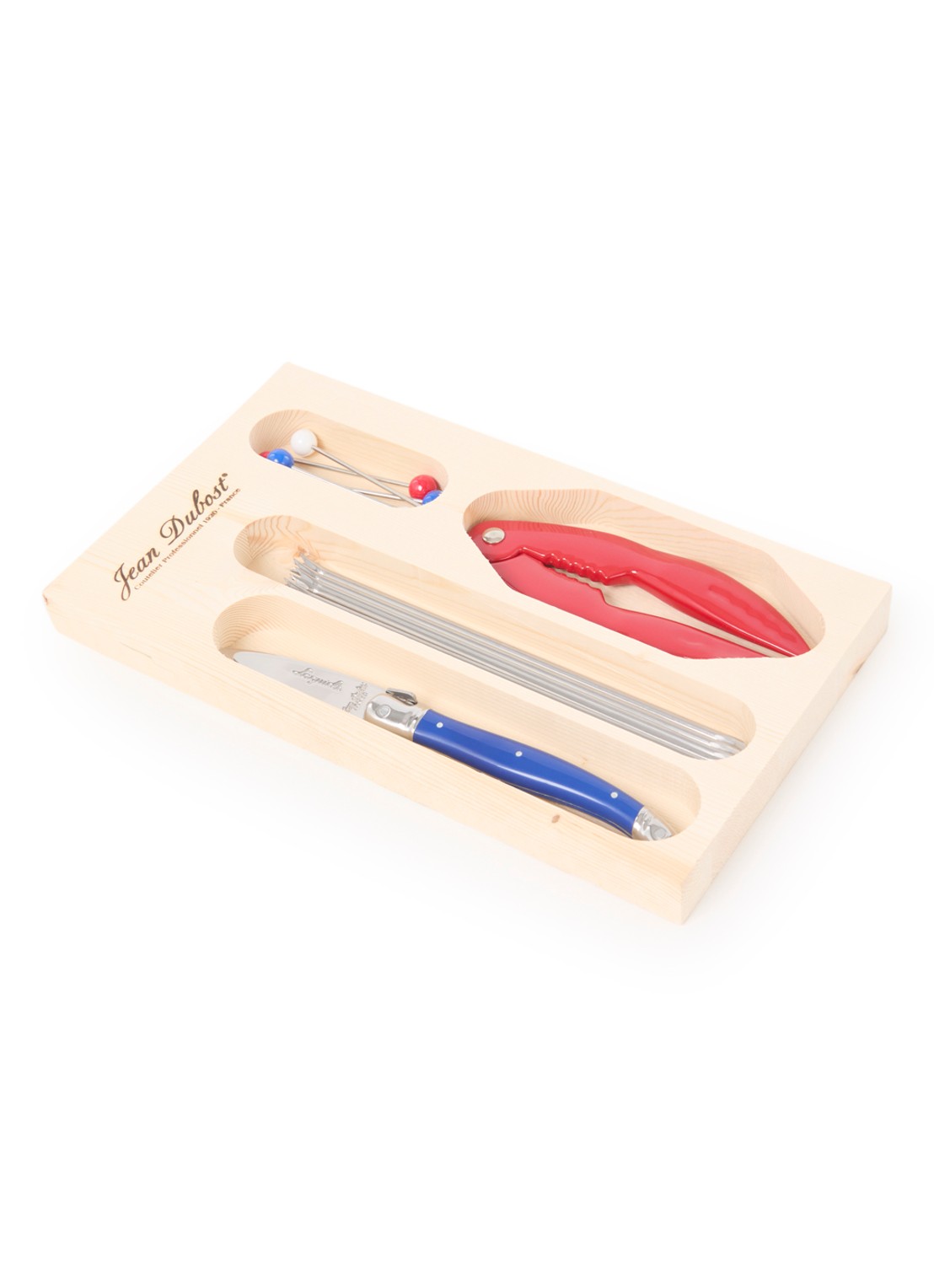 Laguiole Jean Dubost Paris zeevruchten set 14-delig - voorkant multicolor