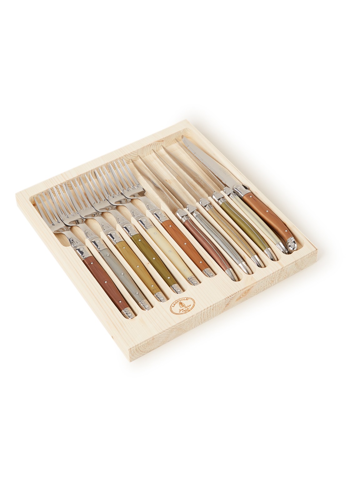 Laguiole Jean Dubost Steakbestekset 12-delig  - voorkant multicolor