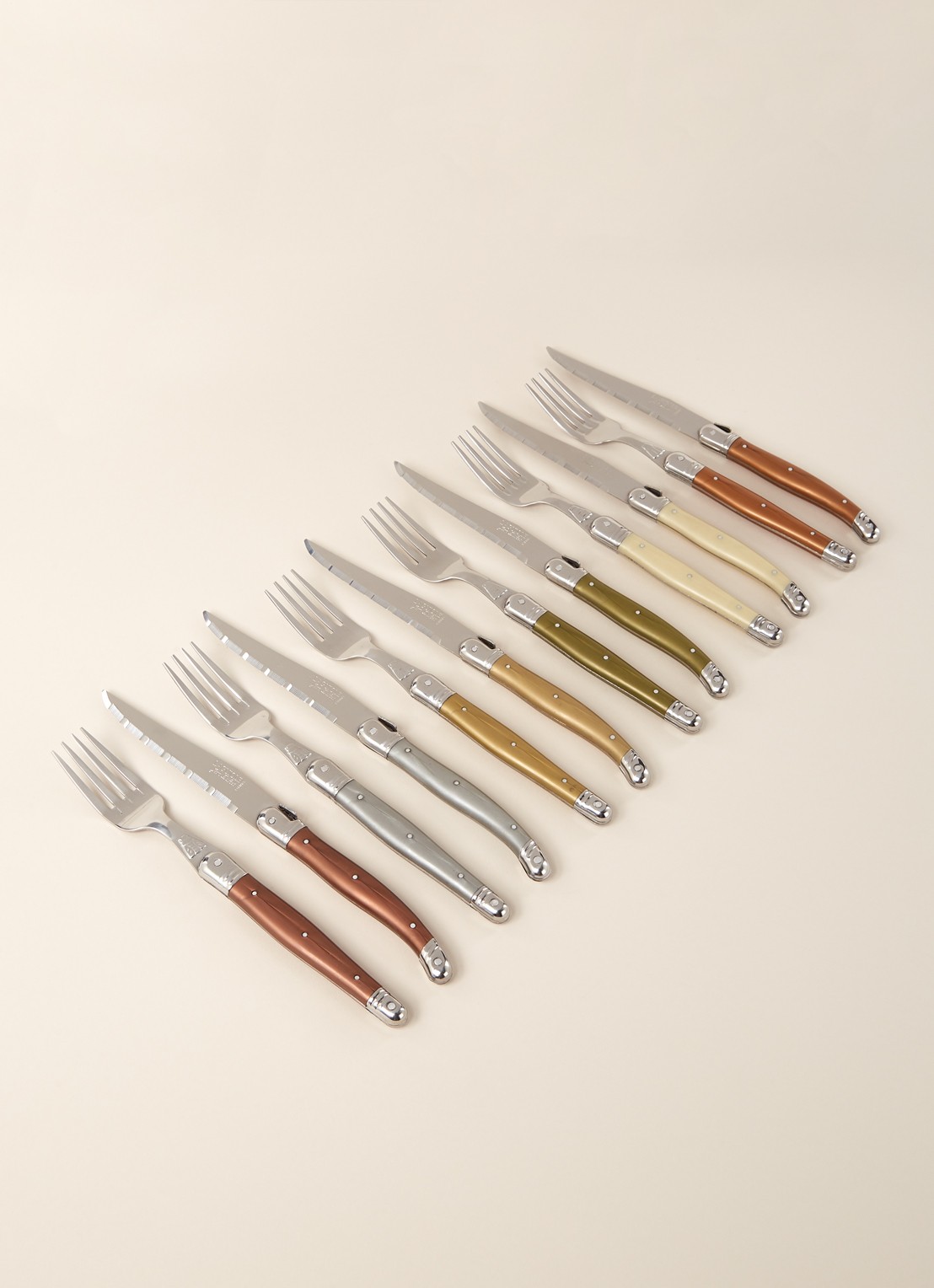Laguiole Jean Dubost Steakbestekset 12-delig  - voorkant 2 multicolor