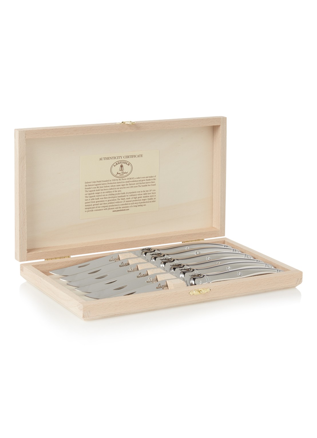 Laguiole Jean Dubost Steakmes set van 6 - detail zilver