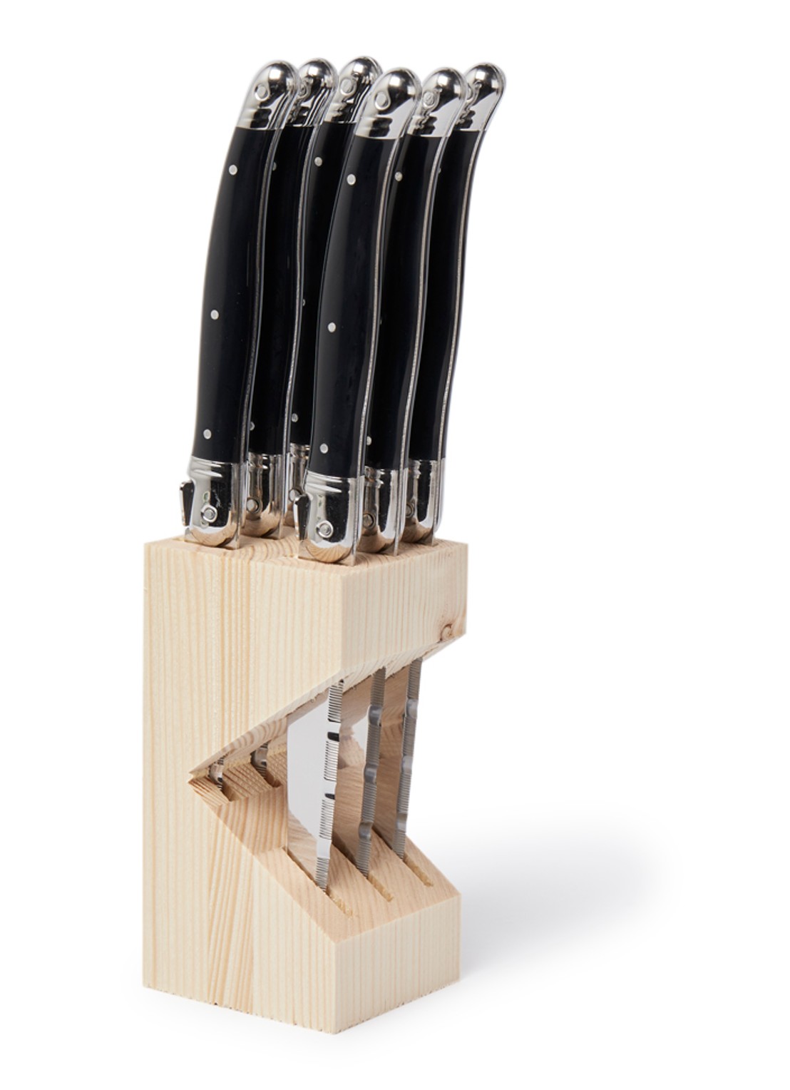 Laguiole Jean Dubost Steakmes set van 6 - voorkant zwart