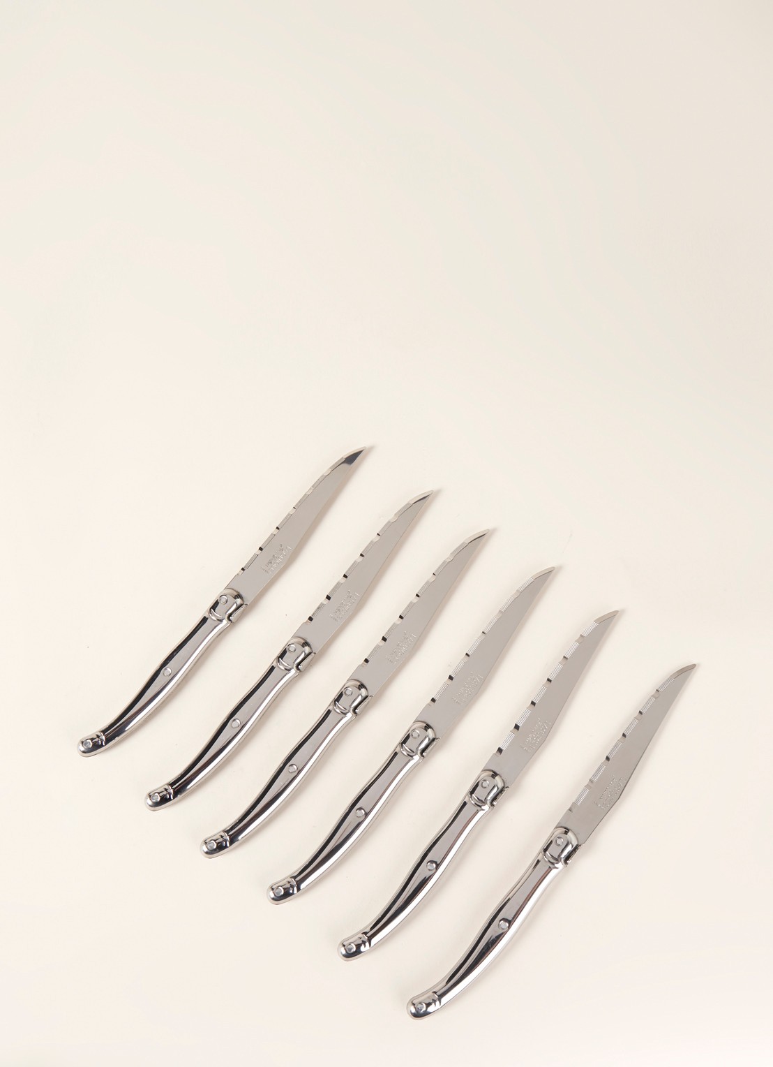 Laguiole Jean Dubost Steakmes set van 6 - voorkant 2 zilver
