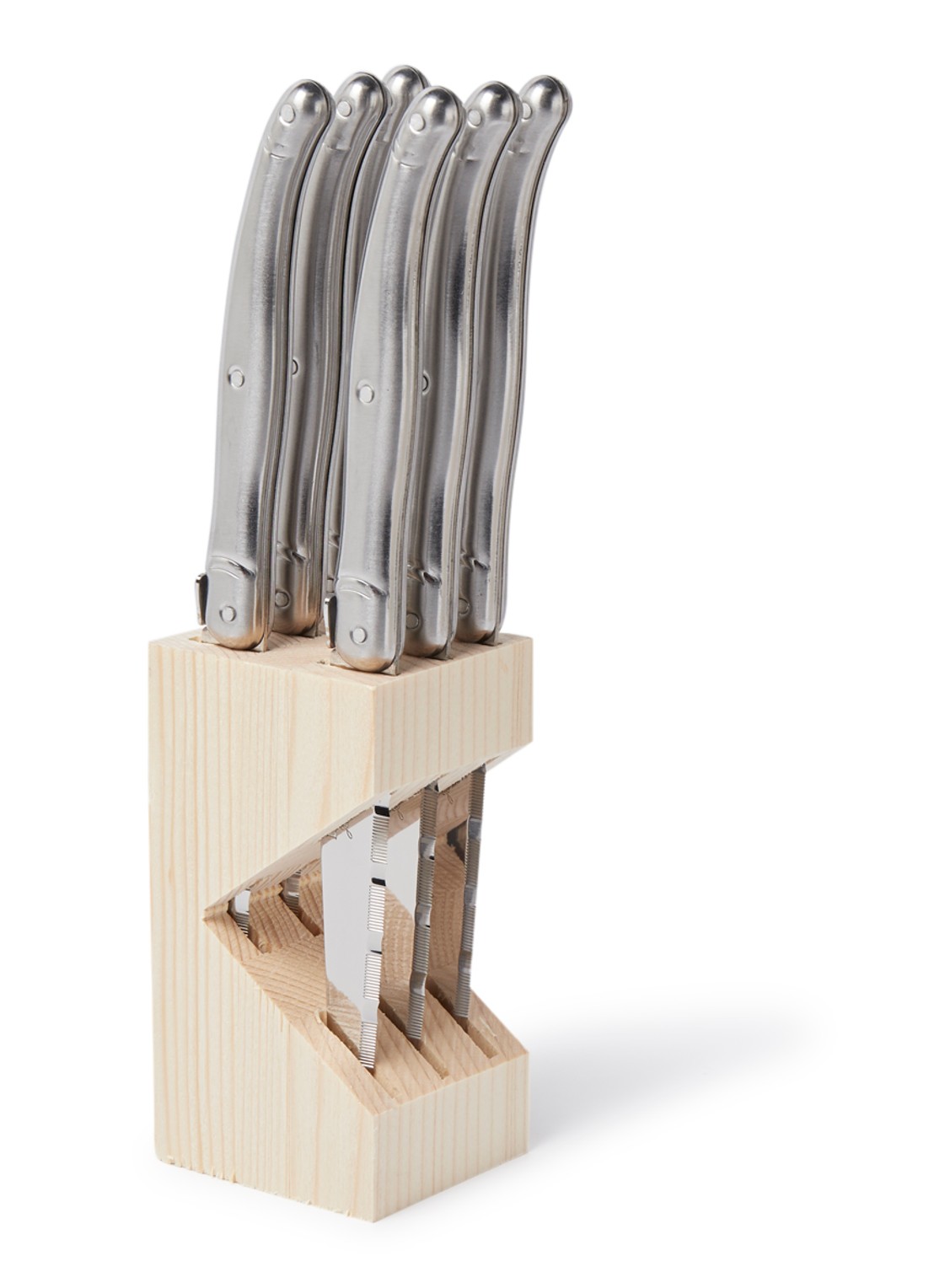 Laguiole Jean Dubost Steakmes set van 6 - voorkant zilver