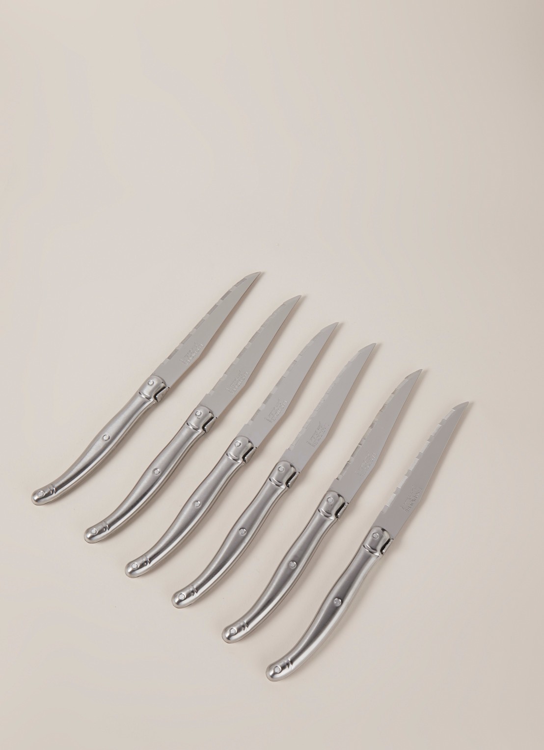 Laguiole Jean Dubost Steakmes set van 6 - voorkant 2 zilver