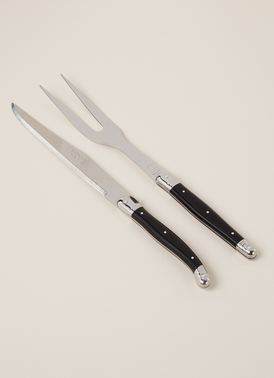 Laguiole Jean Dubost Trancheerset 2-delig - voorkant 2 zwart