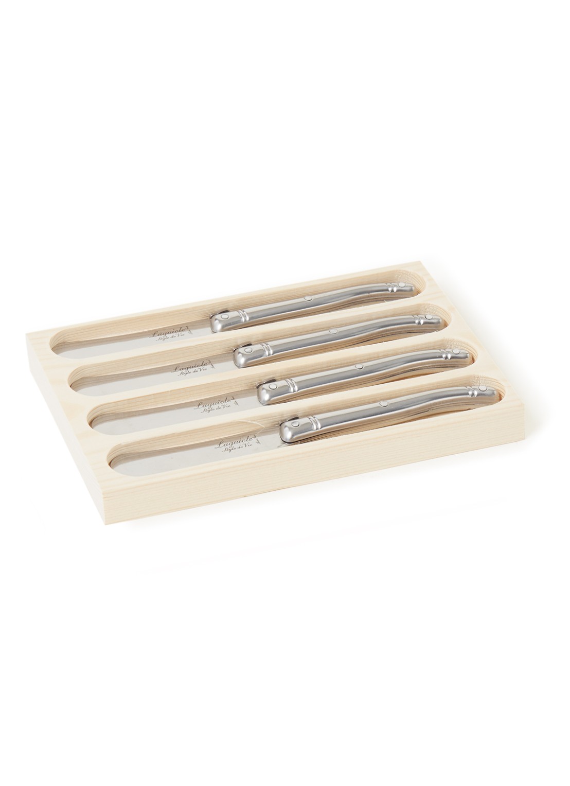 Laguiole Style de Vie Botermes set van 4 - voorkant zilver