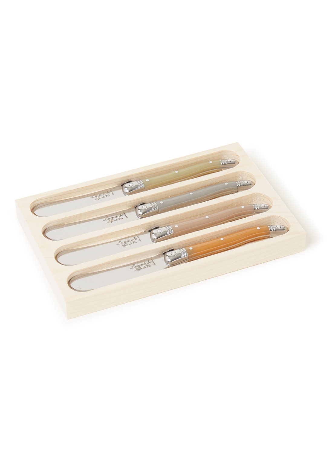 Laguiole Style de Vie Botermes set van 4 - voorkant lichtbruin