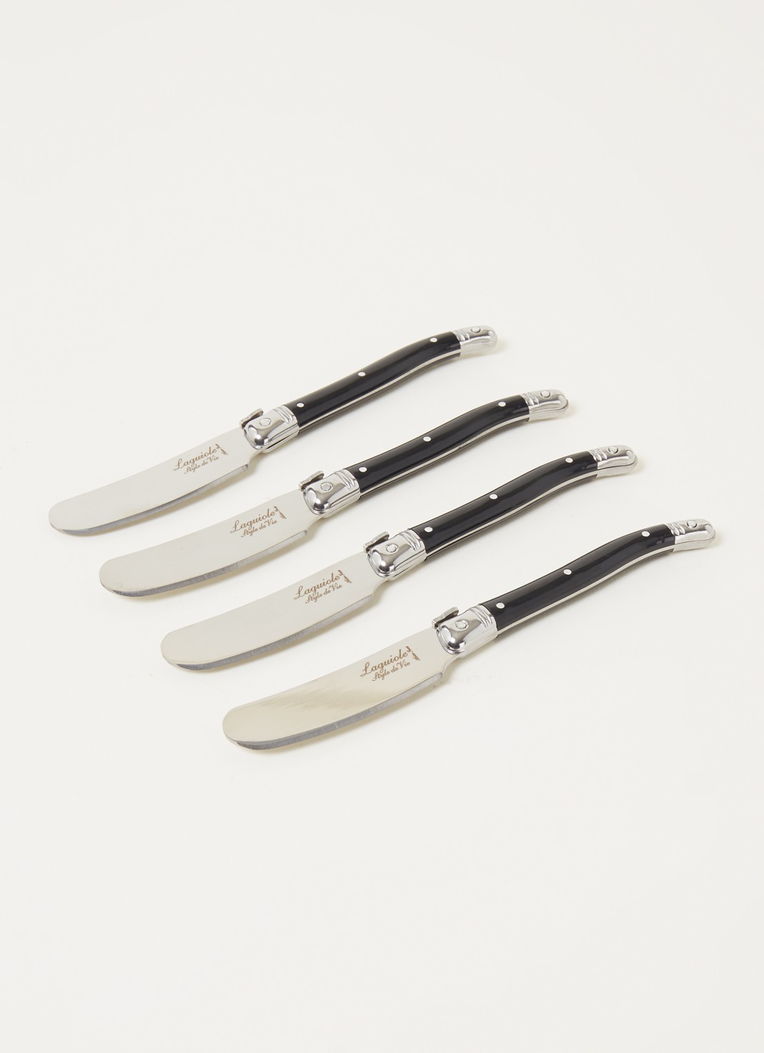 Laguiole Style de Vie Botermes set van 4 - voorkant 2 zwart