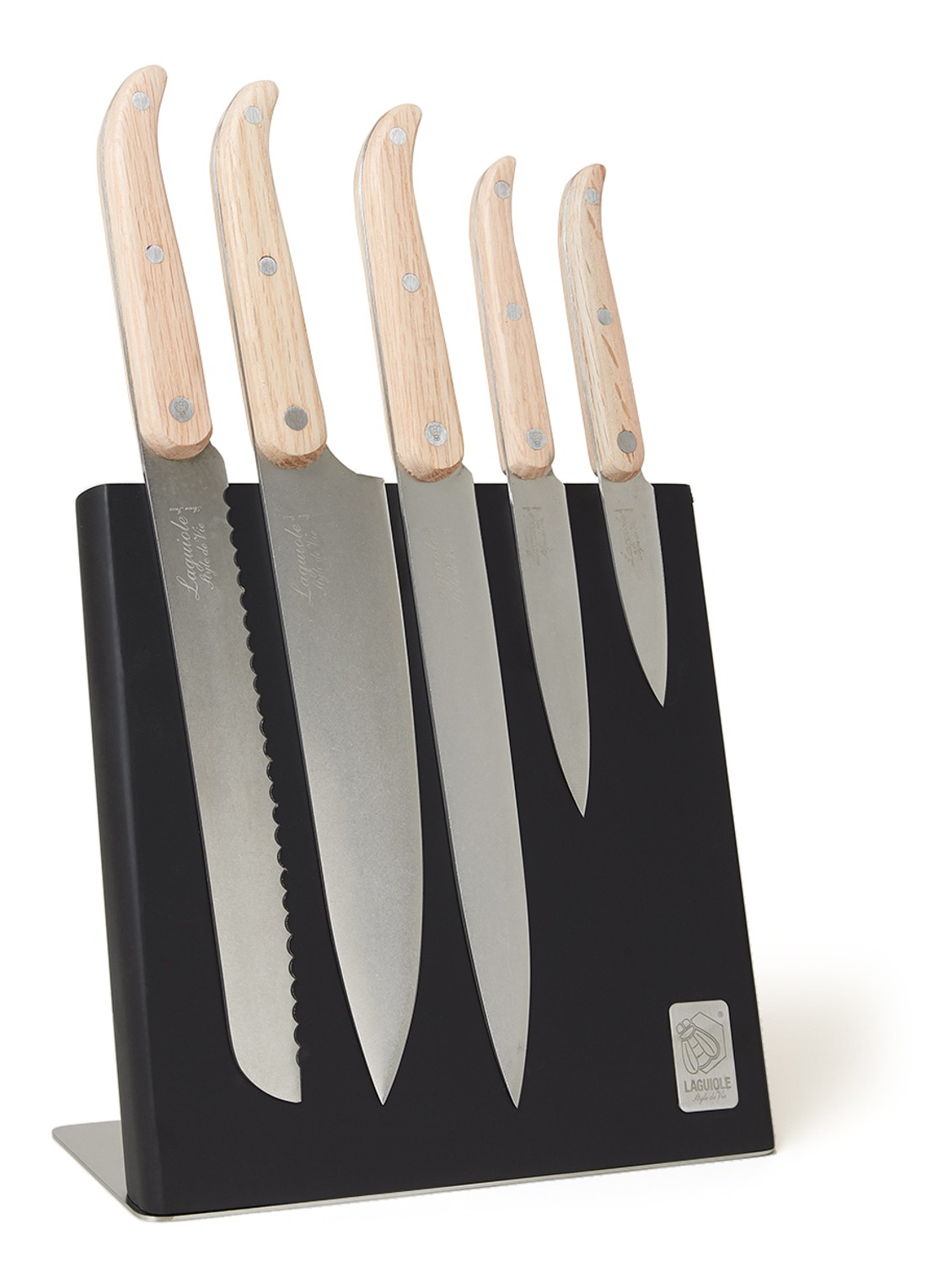 Laguiole Style de Vie Innovation Line magnetisch messenblok met messenset 5-delig - voorkant 2 creme
