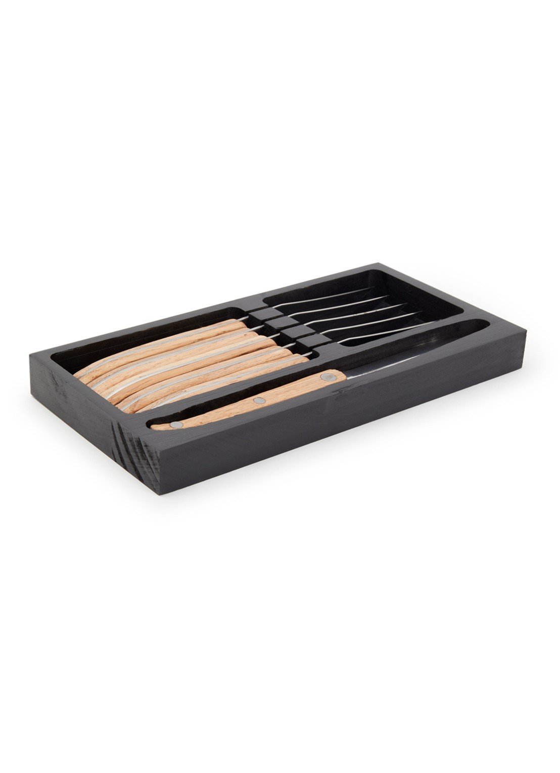 Laguiole Style de Vie Innovation Line steakmes set van 6 - voorkant lichtbruin