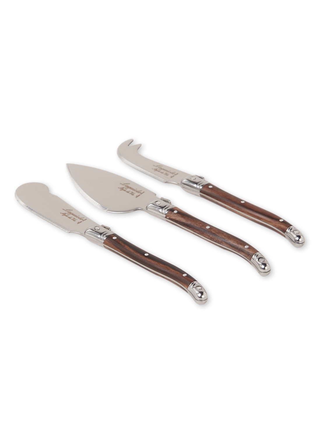 Laguiole Style de Vie Kaasmes set van 3 - voorkant donkerbruin