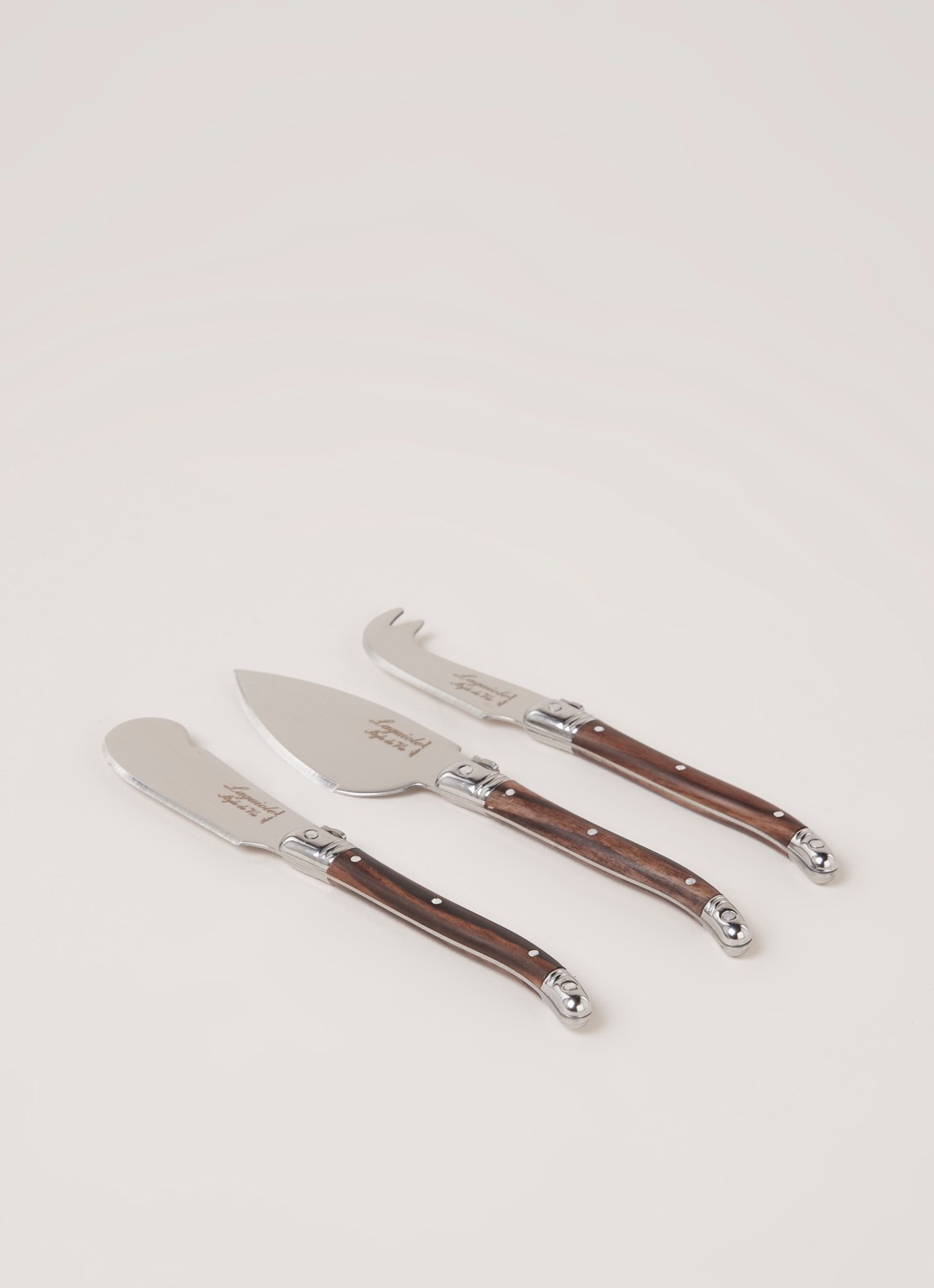 Laguiole Style de Vie Kaasmes set van 3 - voorkant 2 donkerbruin