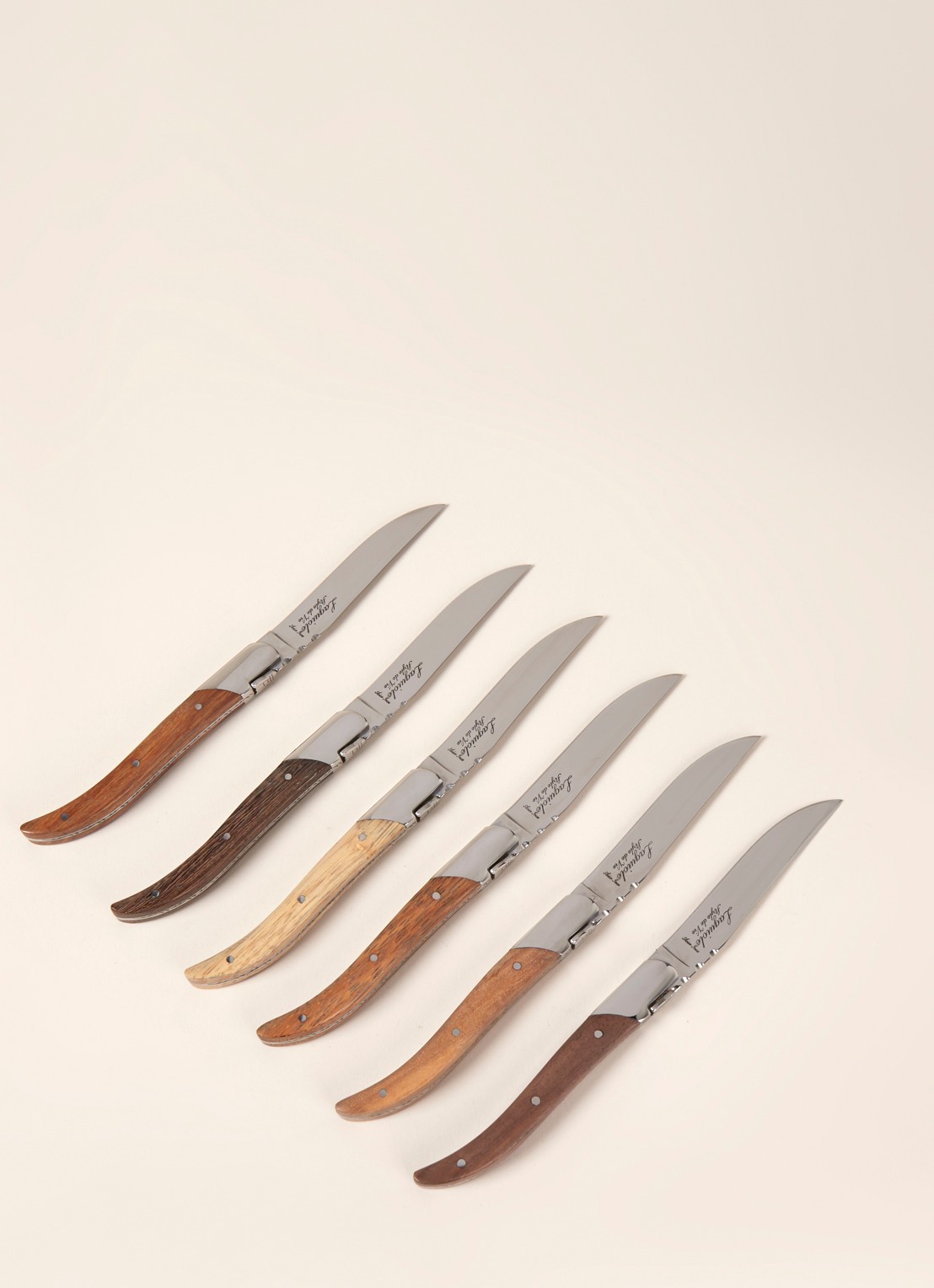 Laguiole Style de Vie Luxury Line steakmes set van 6 - voorkant 2 bruin
