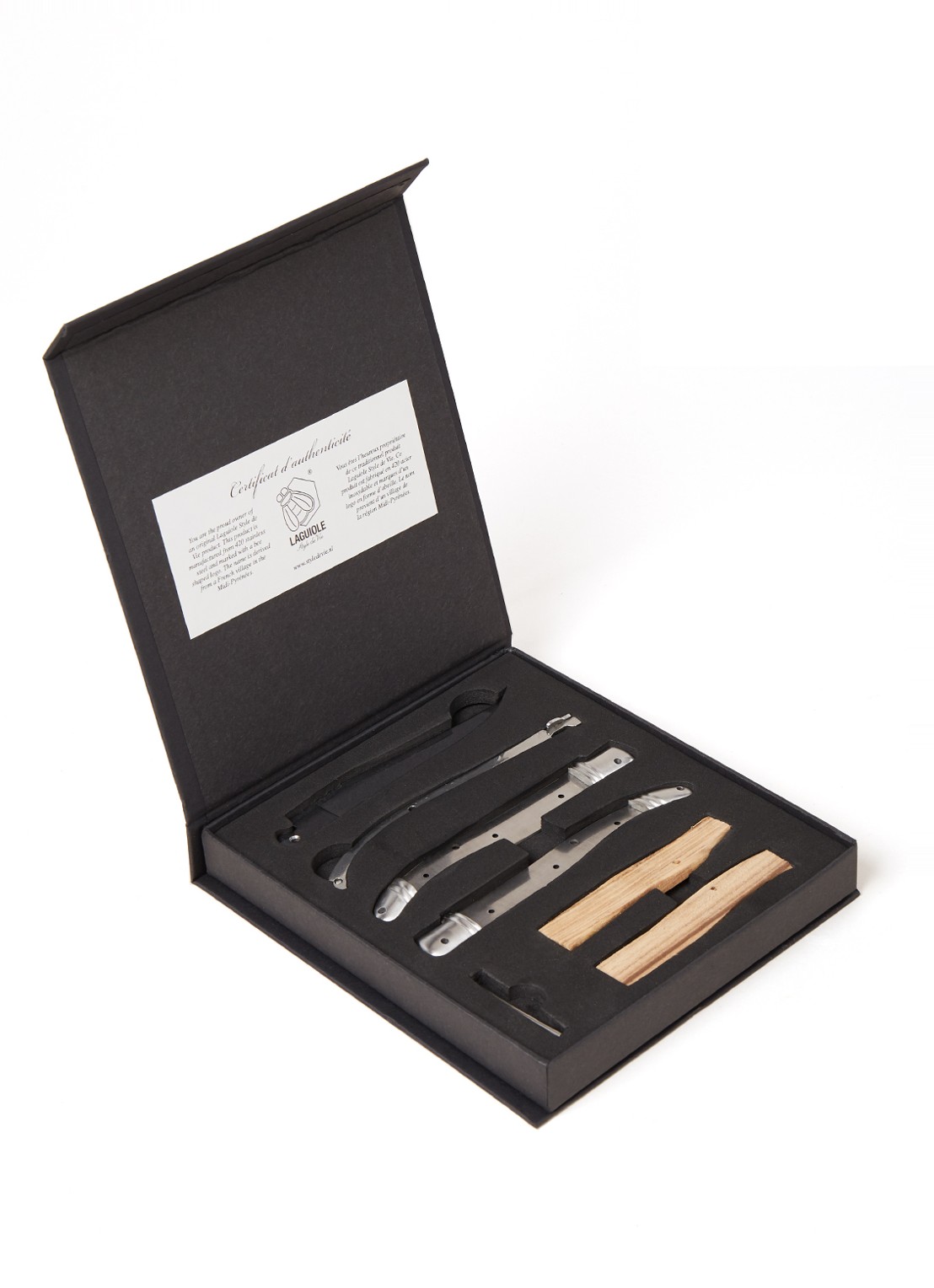 Laguiole Style de Vie Maak je eigen Laguiole zakmes 9,5 cm giftset - voorkant zilver