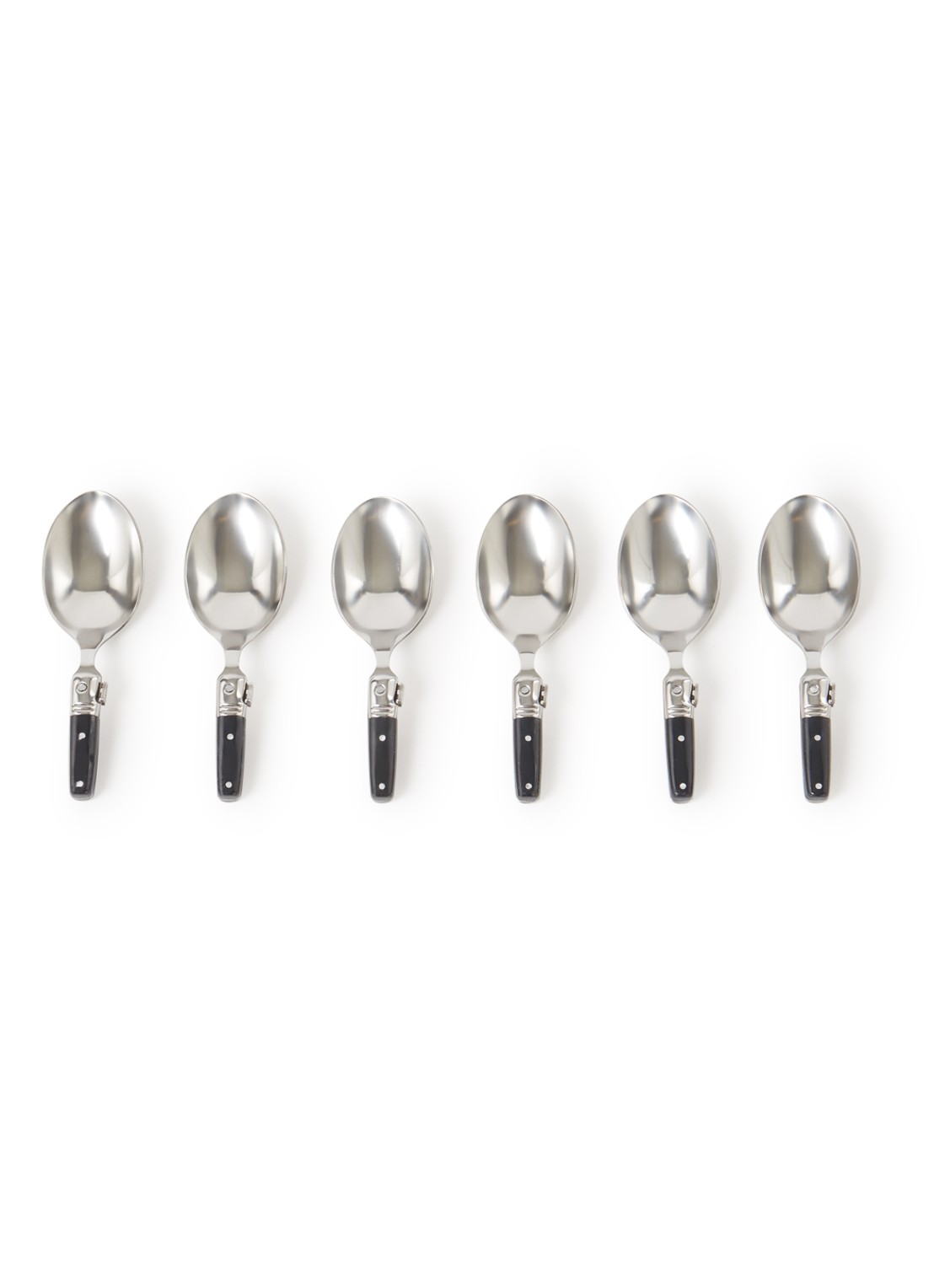 Laguiole Style de Vie Premium Line amuselepel set van 6 - voorkant zilver