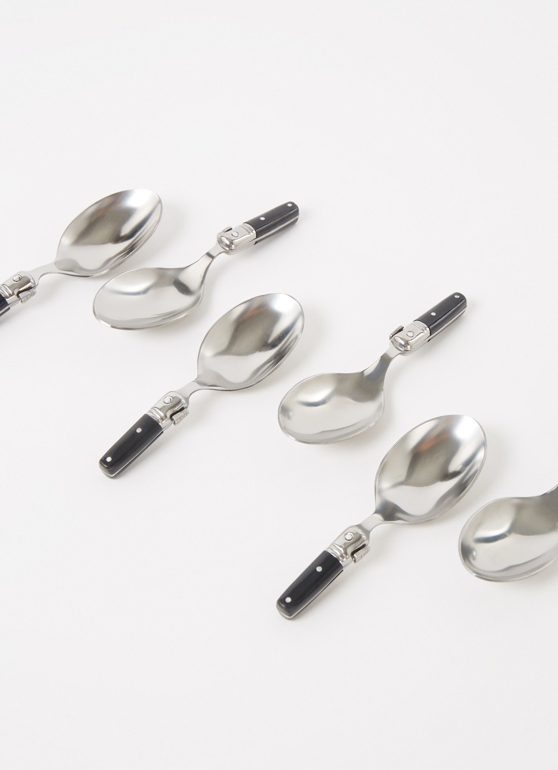 Laguiole Style de Vie Premium Line amuselepel set van 6 - voorkant 2 zilver