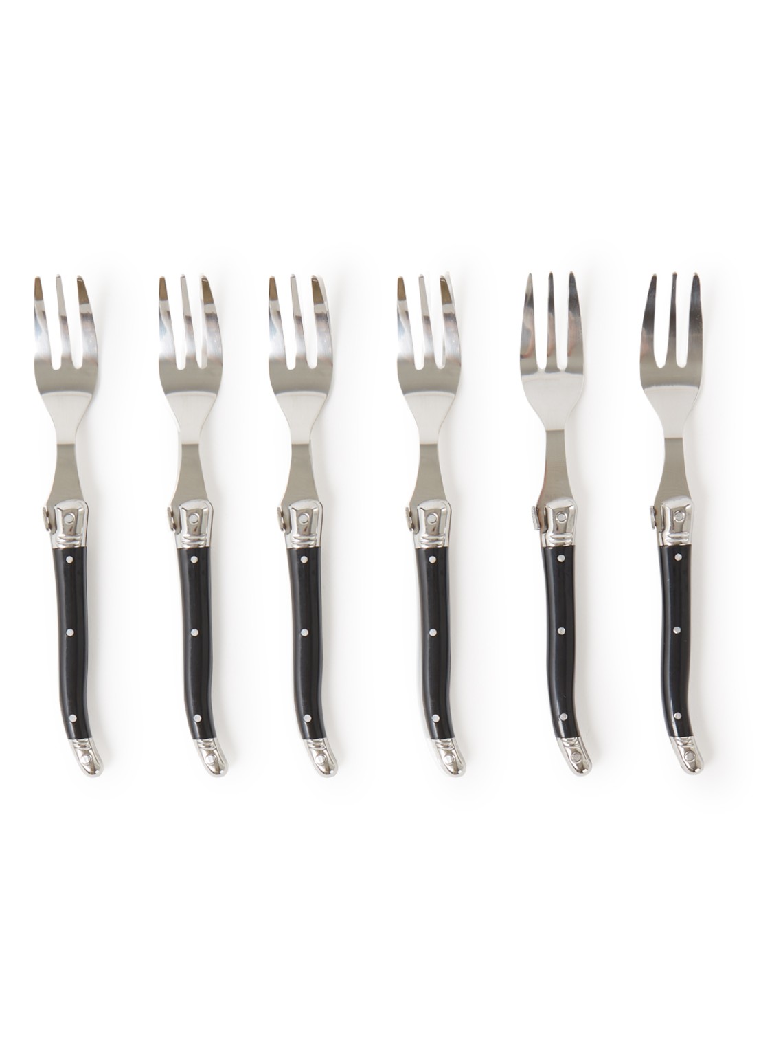 Laguiole Style de Vie Premium Line gebaksvork set van 6 - voorkant zilver