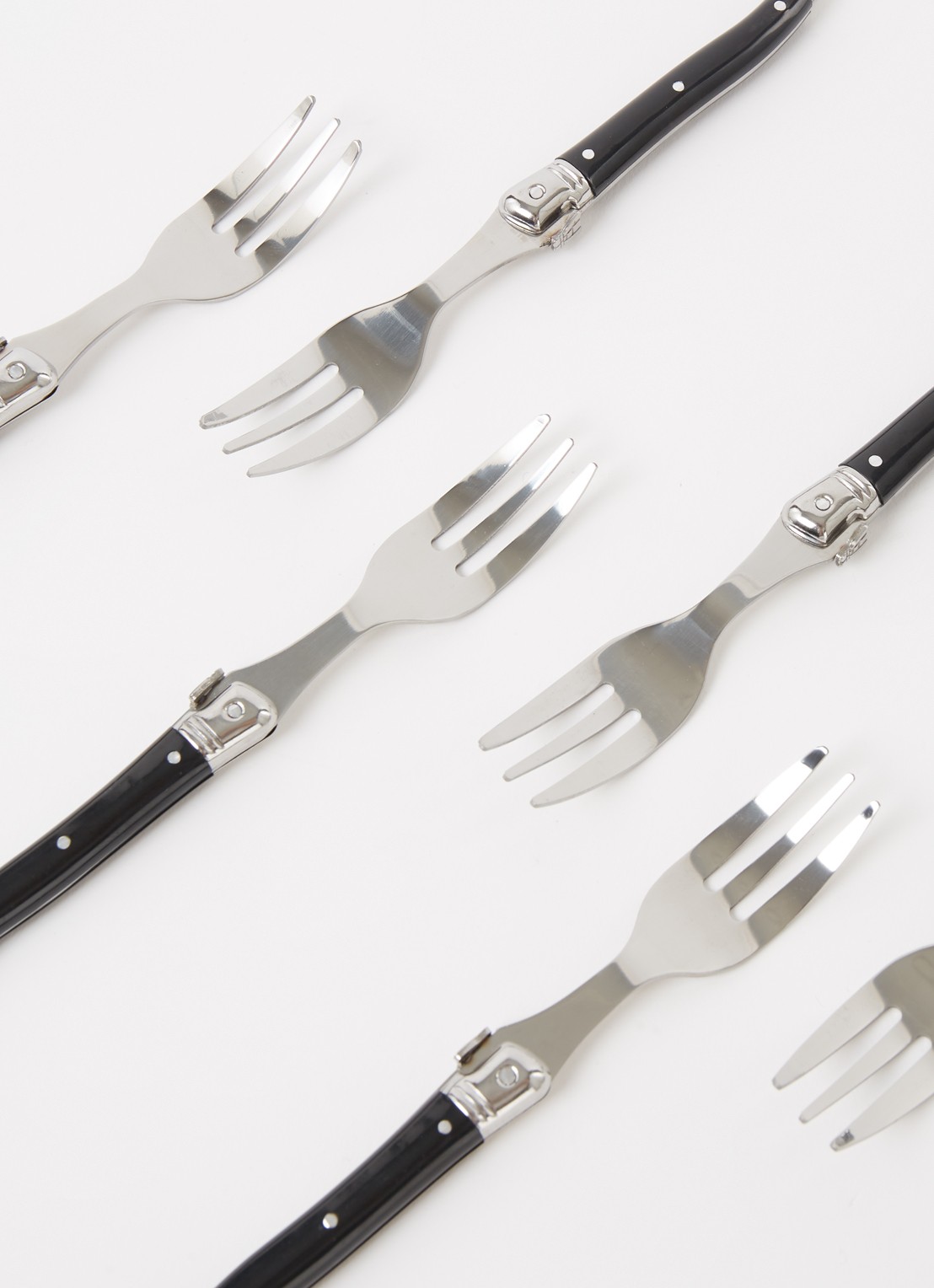 Laguiole Style de Vie Premium Line gebaksvork set van 6 - voorkant 2 zilver
