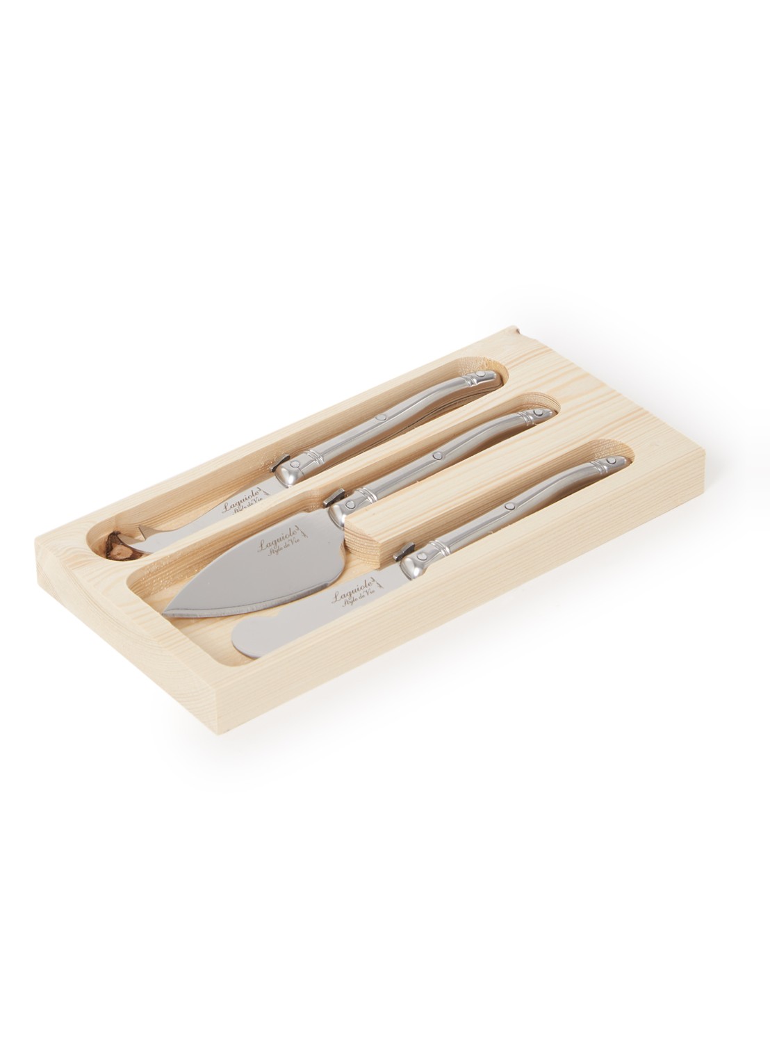 Laguiole Style de Vie Premium Line kaasmes set van 3 - voorkant zilver