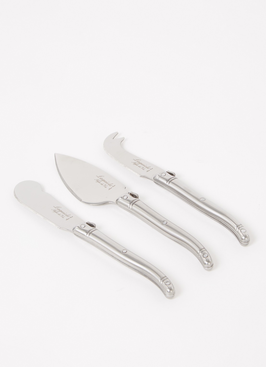 Laguiole Style de Vie Premium Line kaasmes set van 3 - voorkant 2 zilver