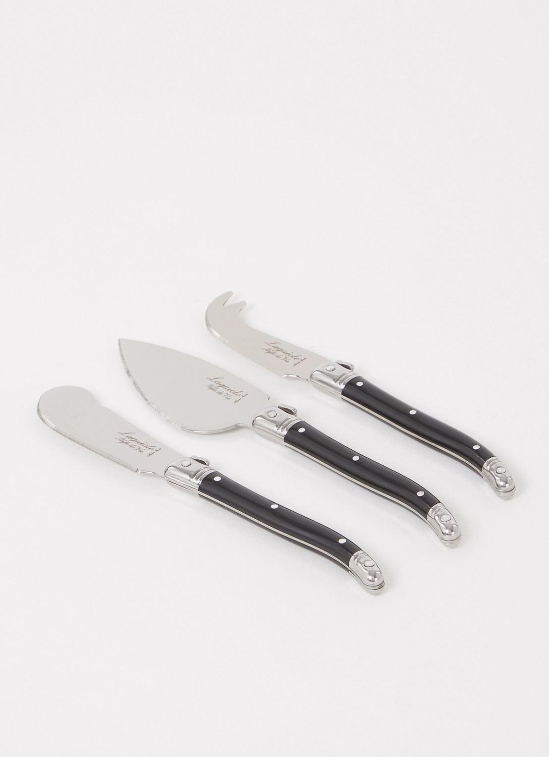 Laguiole Style de Vie Premium Line kaasmes set van 3 - voorkant 2 zwart