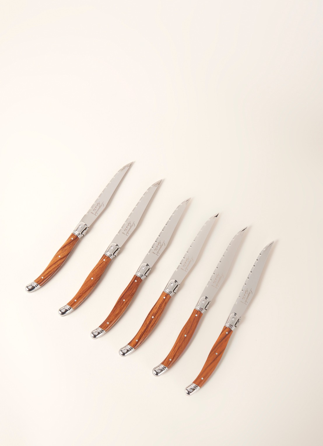 Laguiole Style de Vie Premium Line steakmes set van 6 - voorkant 2 bruin