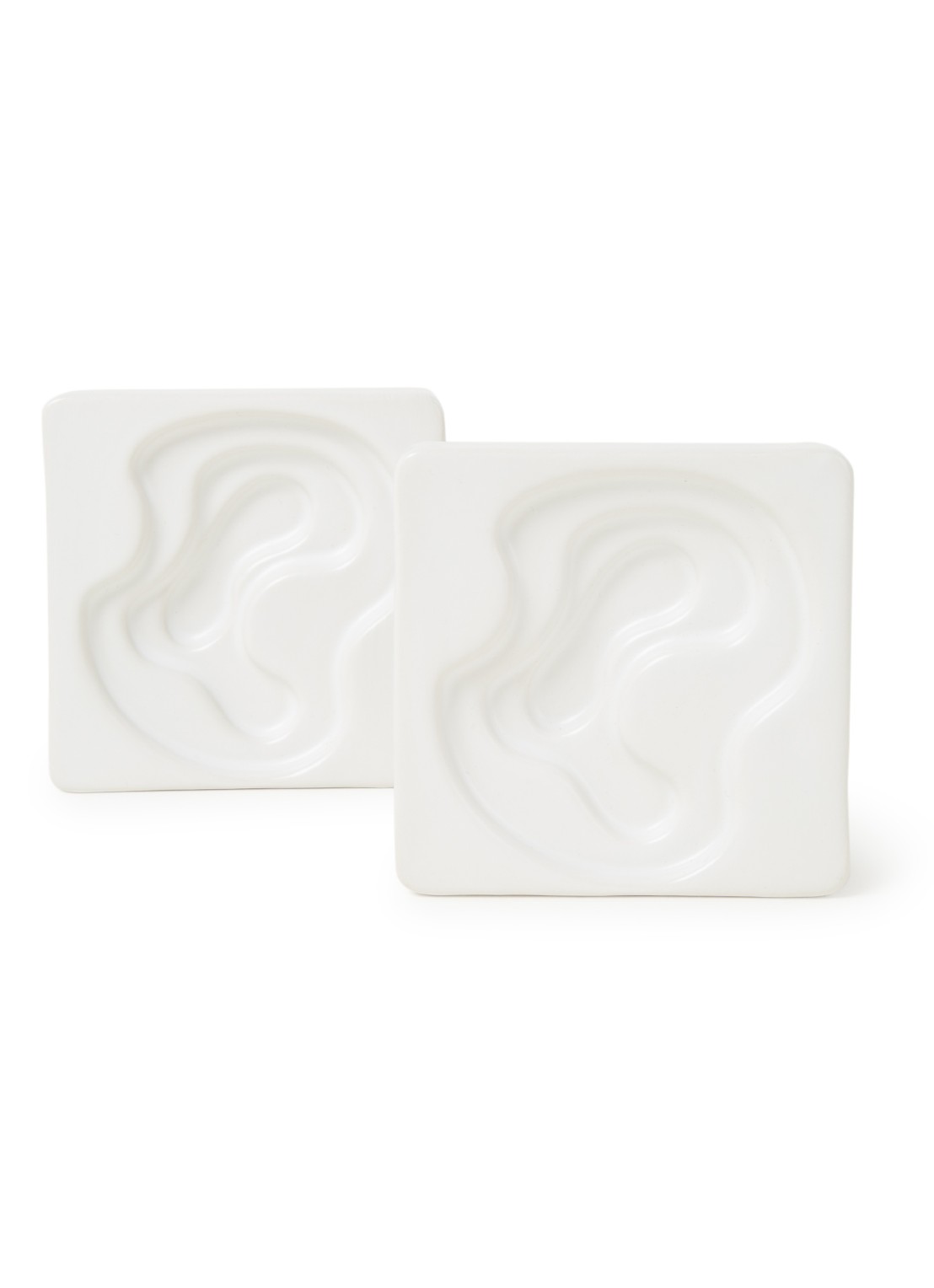 Laguiole Style de Vie Serveerschaal voor olijfolie 9 cm set van 2 - voorkant 2 wit
