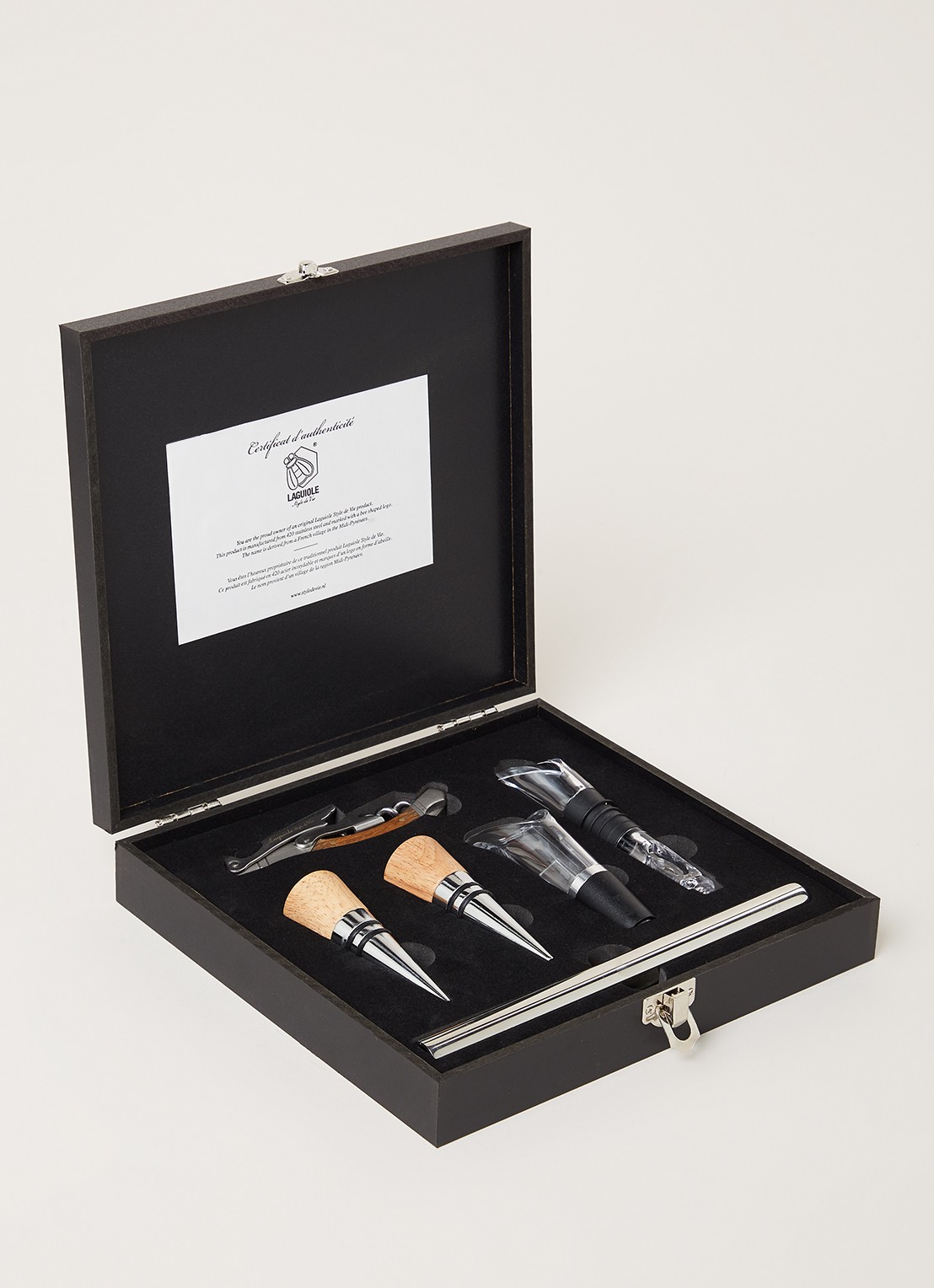 Laguiole Style de Vie Wijnset 5-delig - voorkant 3 zwart