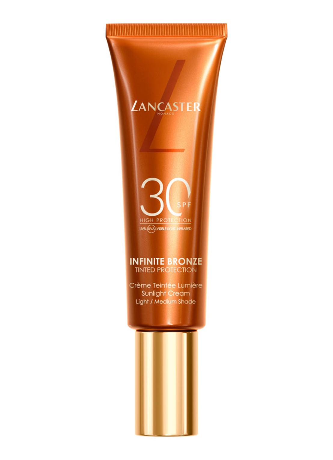 Lancaster Infinite Bronze Tinted Protection SPF 30 - getinte dagcrème - voorkant 6 light/medium